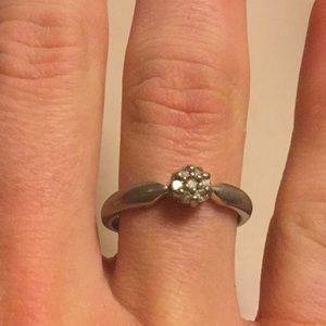 Genuine Diamond Cluster Ring